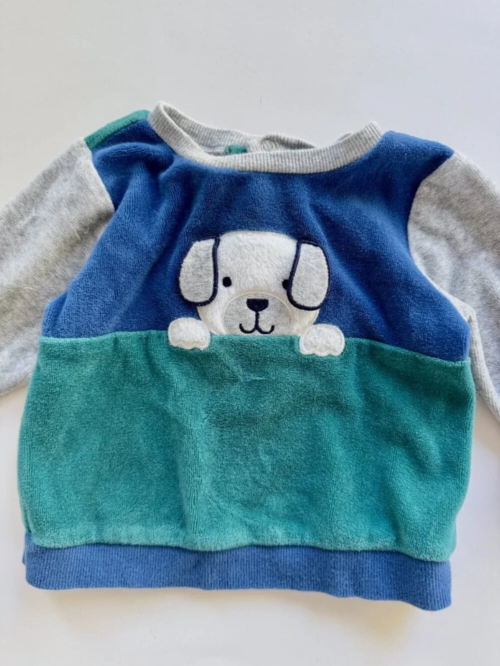 Little Me Baby Boy Puppy Velour 2pc Set 9 Months